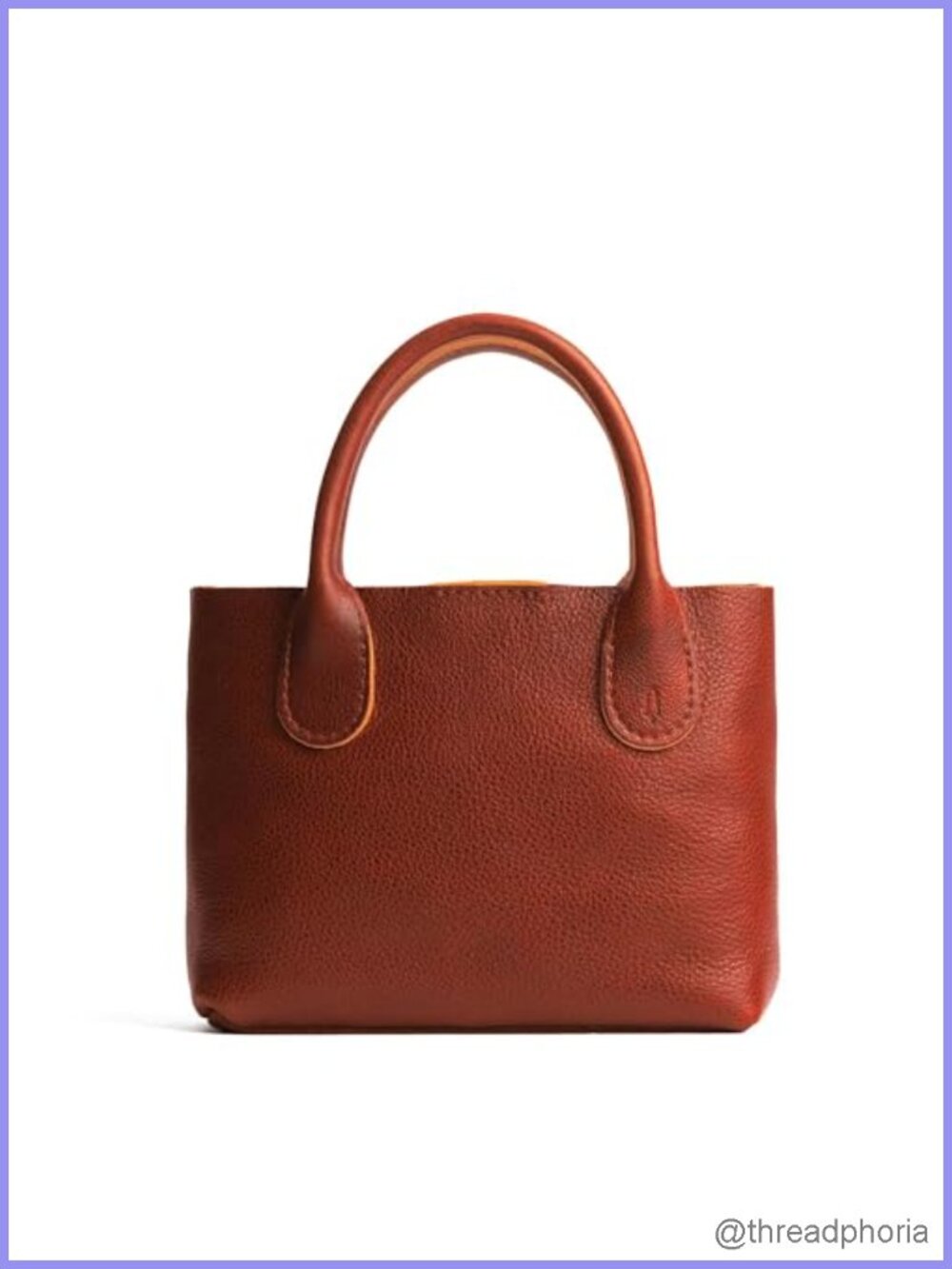 Full-Grain Leather Crossbody Bag with Handles - Adjustable Strap